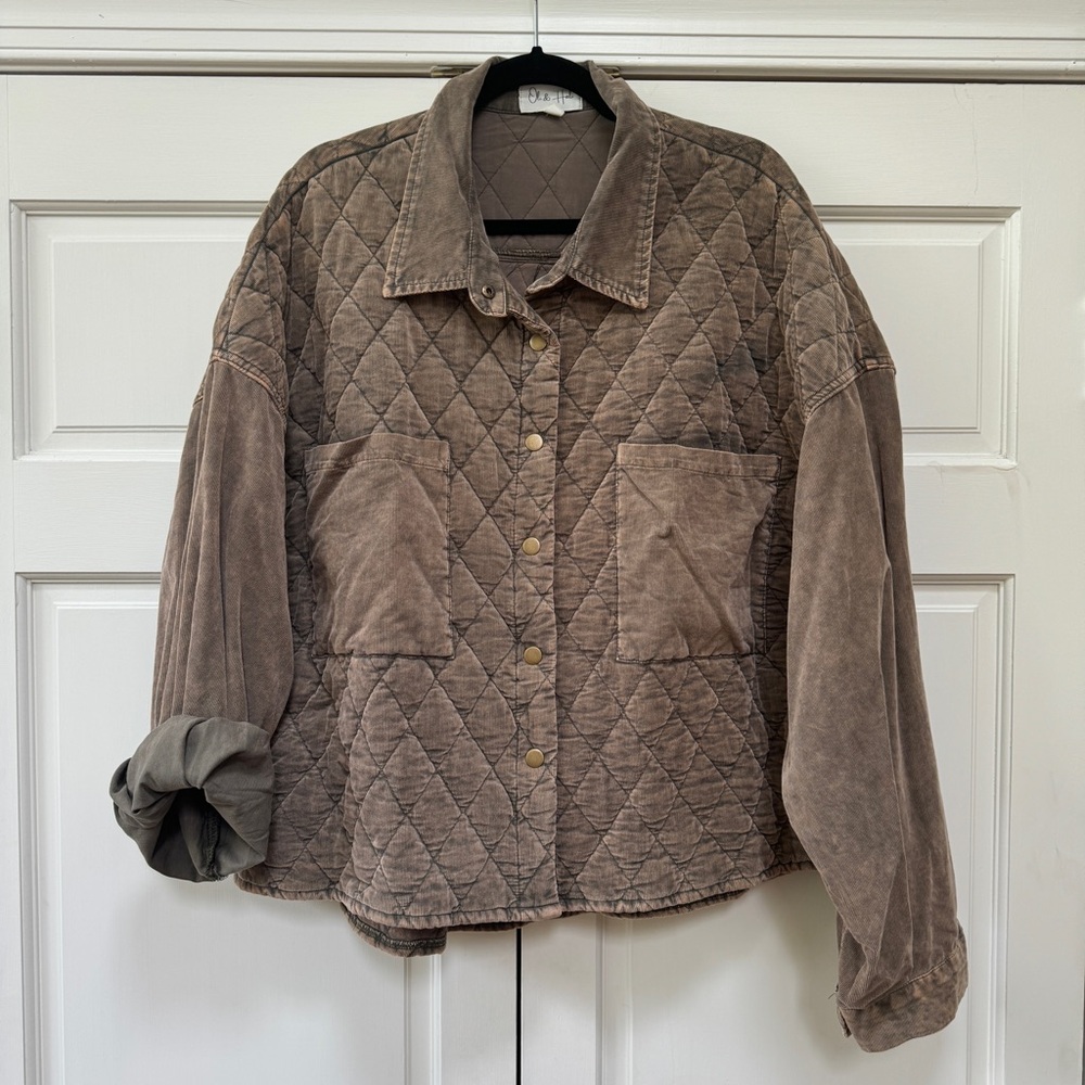 Distressed shacket